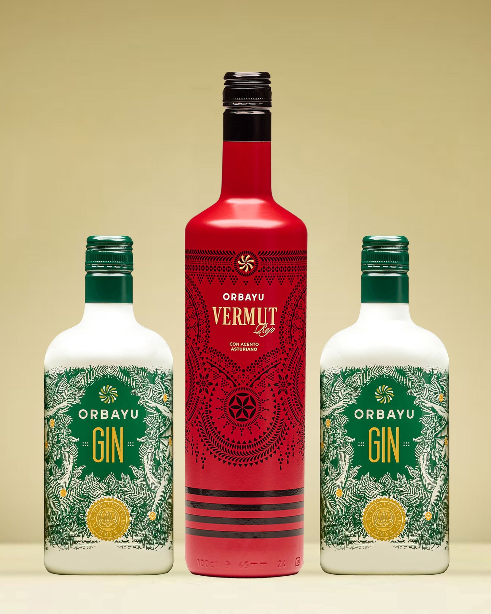 2 Orbayu Gin 70 cl + 1 Vermut Rojo Orbayu 100 cl